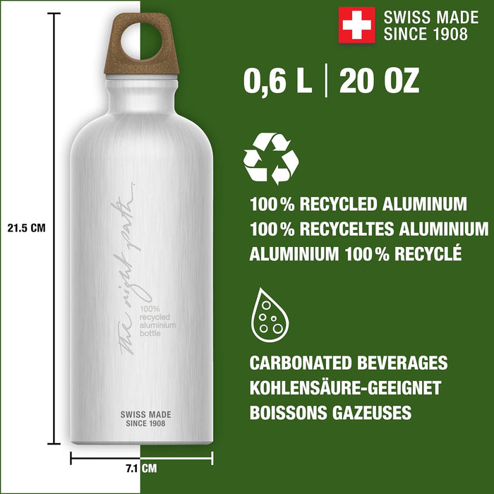 SIGG - Aluminum Water Bottle - Traveller MyPlanet - Climate Neutral Certified - Suitable For Carbonated Beverages - Leakproof & Lightweight - BPA Free - 0.6L / 1L