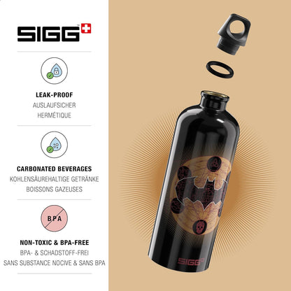 SIGG - Borraccia Alluminio - Traveller Batman - Certificata Climate Neutral - Bevande Gassate - Ermetica - Leggera - Senza BPA - 1L Oro Batman