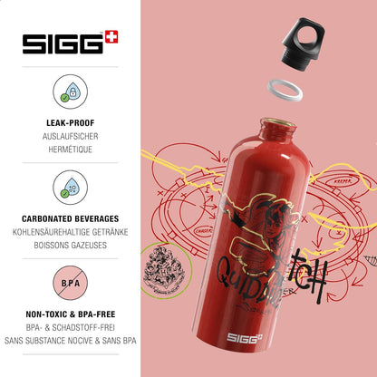 Sigg - Aluminum Water Bottle - Traveller Harry Potter - Climate Neutral Certified - Suitable For Carbonated Beverages - Leakproof & Lightweight - BPA Free - 1L