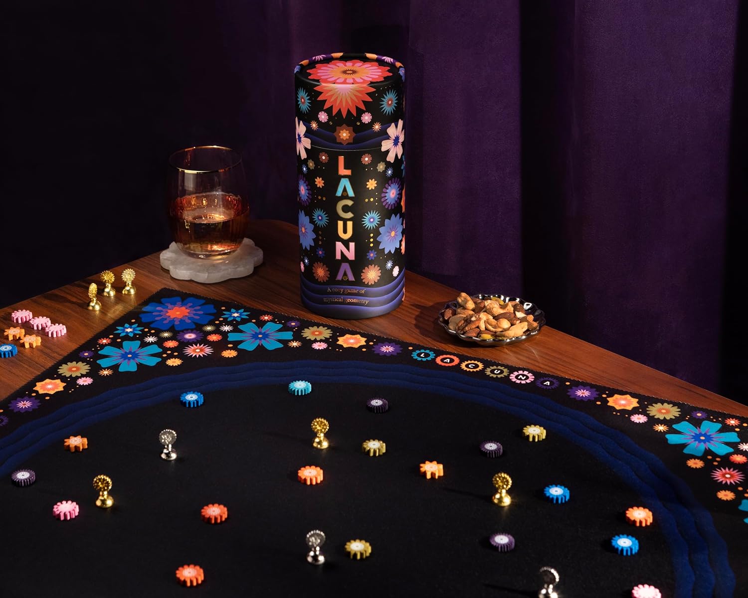 Lacuna, A Cozy Game of Mystical Geometry, For 2 or More Players, Ages 8+