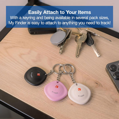 Verbatim My Finder, Bluetooth Tracker für Rucksack, Koffer, Geldbörse, Schlüssel und Co, kompatibel mit Apple „Wo ist?“, Schlüsselfinder mit austauschbarer Batterie