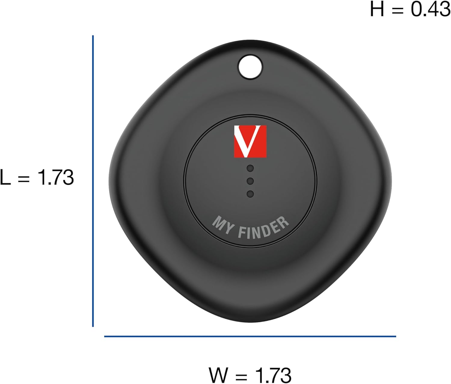 Verbatim MYF-02 Bluetooth Item Finder 2 Pack Black/White, W128807225 (2 Pack Black/White