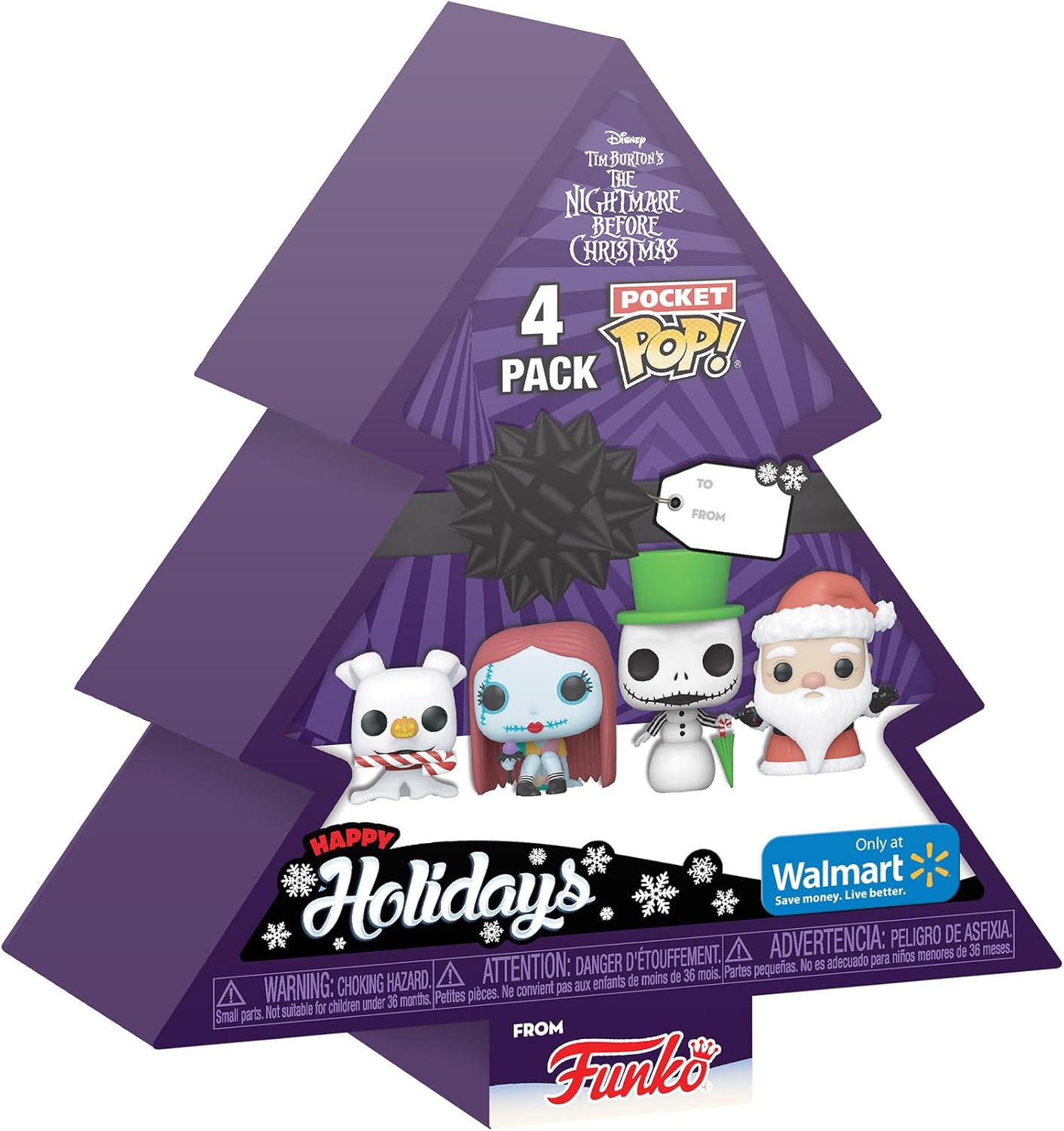 Funko Pocket POP! Disney the Nightmare Before Christmas - Jack Skellington - Tree Holiday Box 4 Pieces - Keychain - Collectable Vinyl Mini Figure Novelty Keyring - Stocking Filler - Gift Idea