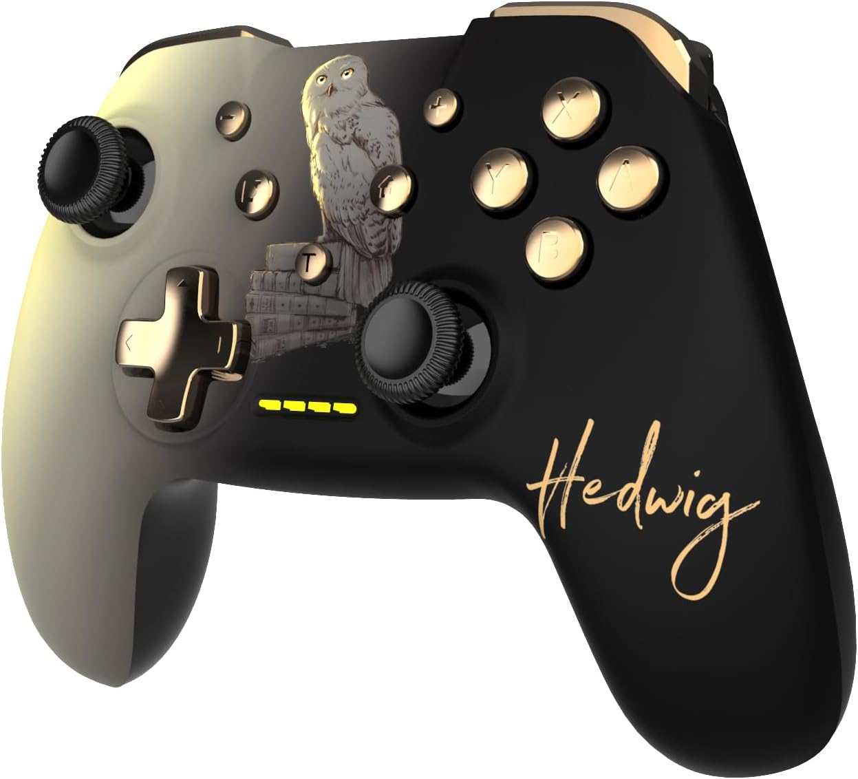 Harry Potter - Manette Sans Fil pour Nintendo Switch - Modèle Hedwige - Noire - Câble 1M