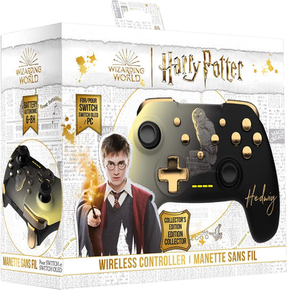 Harry Potter - Manette Sans Fil pour Nintendo Switch - Modèle Hedwige - Noire - Câble 1M