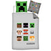 Minecraft TNT Reversible Bedding Set, Duvet Cover 140 x 200 cm + Pillowcase 63 x 63 cm