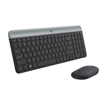 Logitech Slim Wireless Keyboard and Mouse Combo MK470, QWERTY US International Layout - Grey