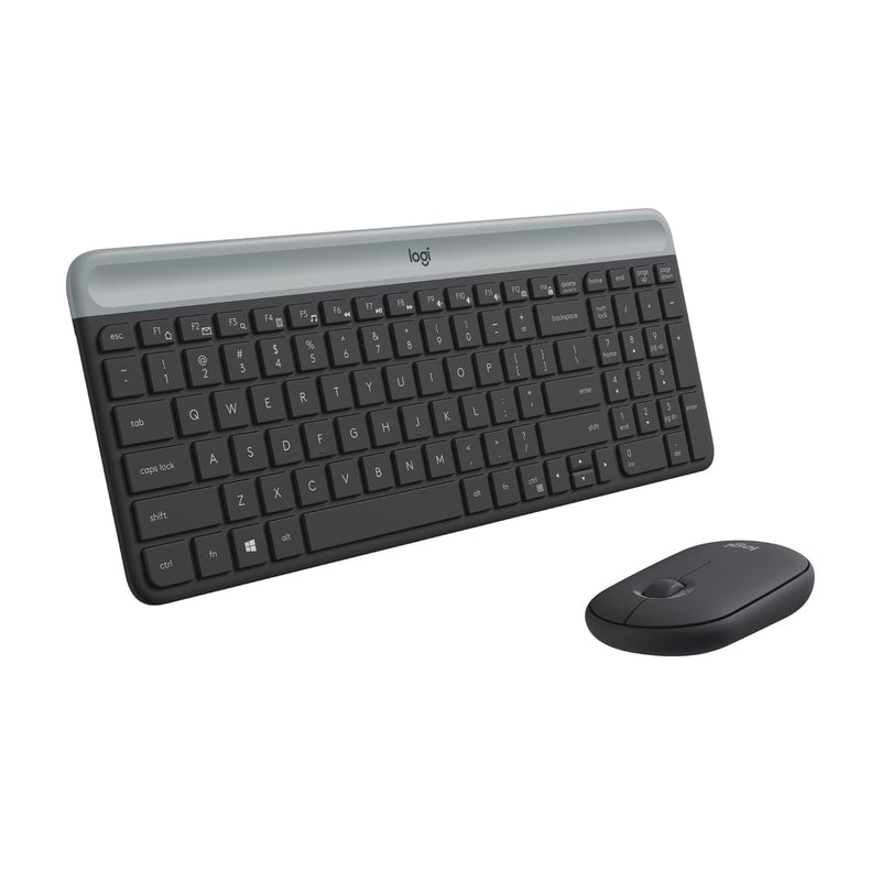 Logitech Slim Wireless Keyboard and Mouse Combo MK470, QWERTY US International Layout - Grey