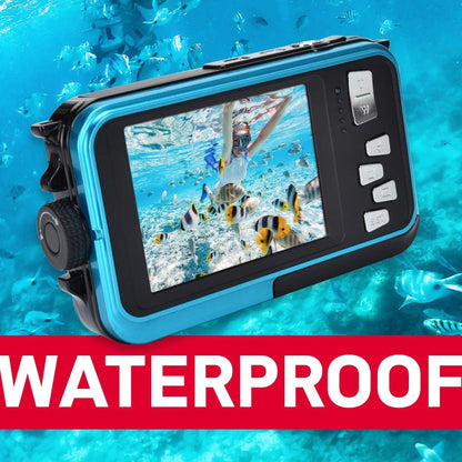 AGFA PHOTO Realishot WP8000 Waterproof Digital Camera (24 MP, Full HD Video, Dual LCD Screen, 16x Digital Zoom, Digital Stabilizer, Lithium Battery) Blue