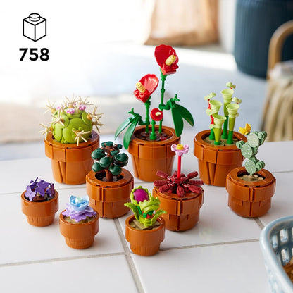 LEGO 10329 Icons Tiny Plants Set, Artificial Flowers in 9 Buildable Teracotta-Coloured Pots & 10311 Icons Orchid Artificial Plant Building Set with Flowers, Home Décor Accessory for Adults