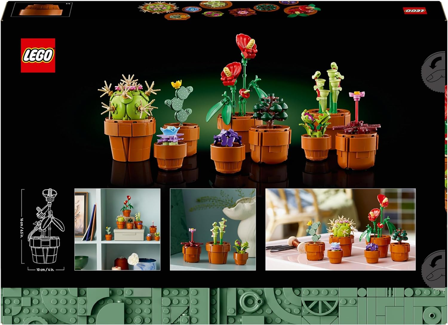 LEGO 10329 Icons Tiny Plants Set, Artificial Flowers in 9 Buildable Teracotta-Coloured Pots & 10311 Icons Orchid Artificial Plant Building Set with Flowers, Home Décor Accessory for Adults