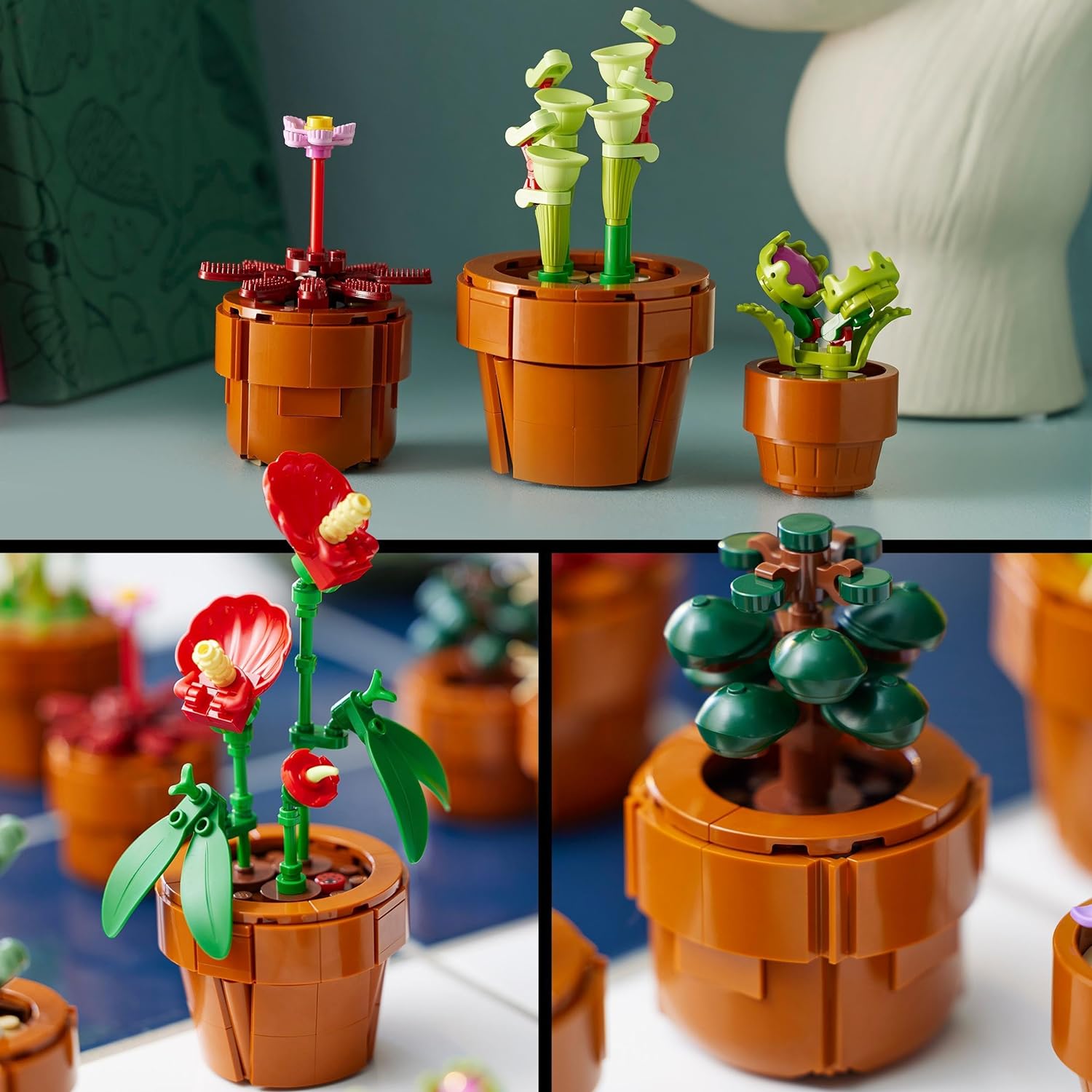 LEGO 10329 Icons Tiny Plants Set, Artificial Flowers in 9 Buildable Teracotta-Coloured Pots & 10311 Icons Orchid Artificial Plant Building Set with Flowers, Home Décor Accessory for Adults