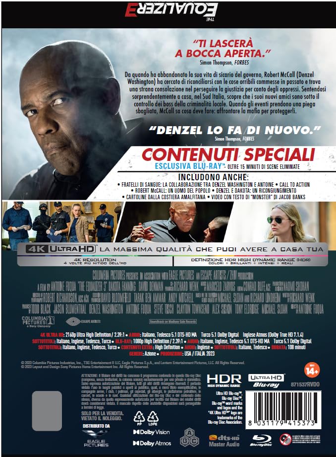 The Equalizer 3 - Senza Tregua - 4K Steelbook (Bd 4K + Bd Hd)