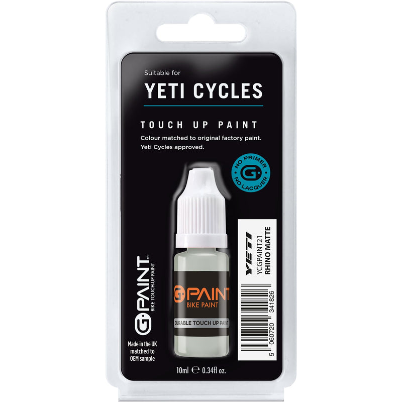 GPAINT Bike Paints - Yeti Cycles Bike Touch-Up Paint - RHINO - Colour Matched to Original Factory Paint, Approved by Yeti Cycles - Bike Scratch Repair & Bike Paint Chip Filler - 1 x 10ml Rhino Satin