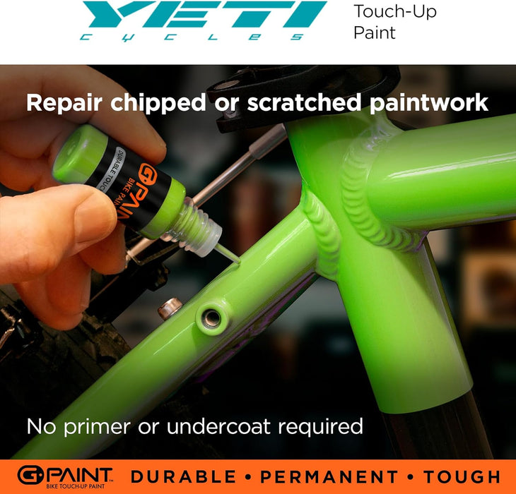 GPAINT Bike Paints - Yeti Cycles Bike Touch-Up Paint - RADIUM - Colour Matched to Original Factory Paint, Approved by Yeti Cycles - Bike Scratch Repair & Bike Paint Chip Filler - YCGPAINT23-1 x 10ml