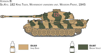 Italeri 72005 King Tiger King Tiger Complete set, modelbouw, bouwpakket, staande modelbouw, knutselen, hobby, lijmen, plastic bouwset, incl. accessoires