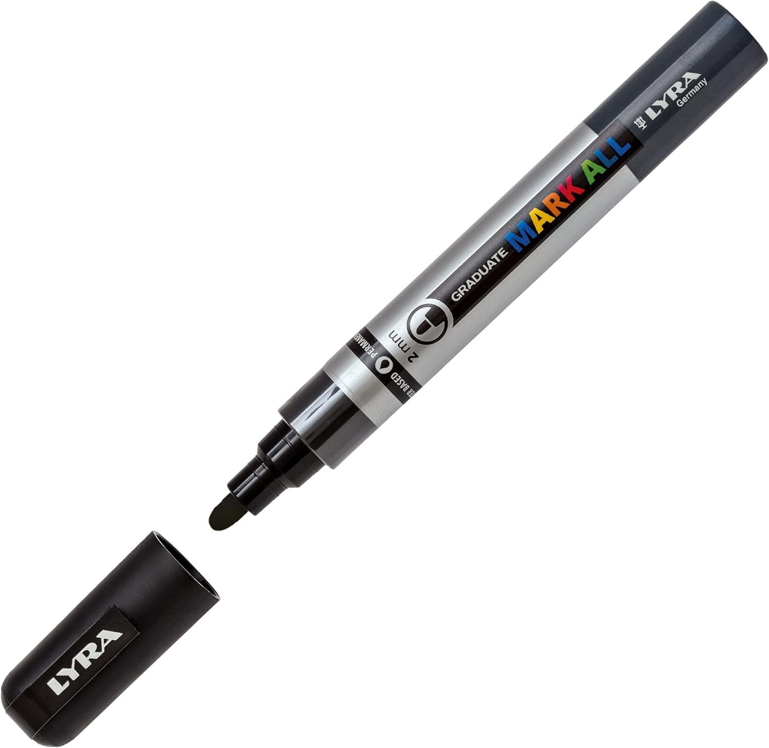 LYRA Mark All 2mm Permanent Graduated Markers - Black (Pack of 6