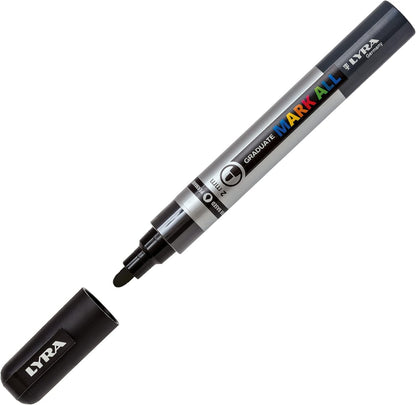 LYRA Mark All 2mm Permanent Graduated Markers - Black (Pack of 6