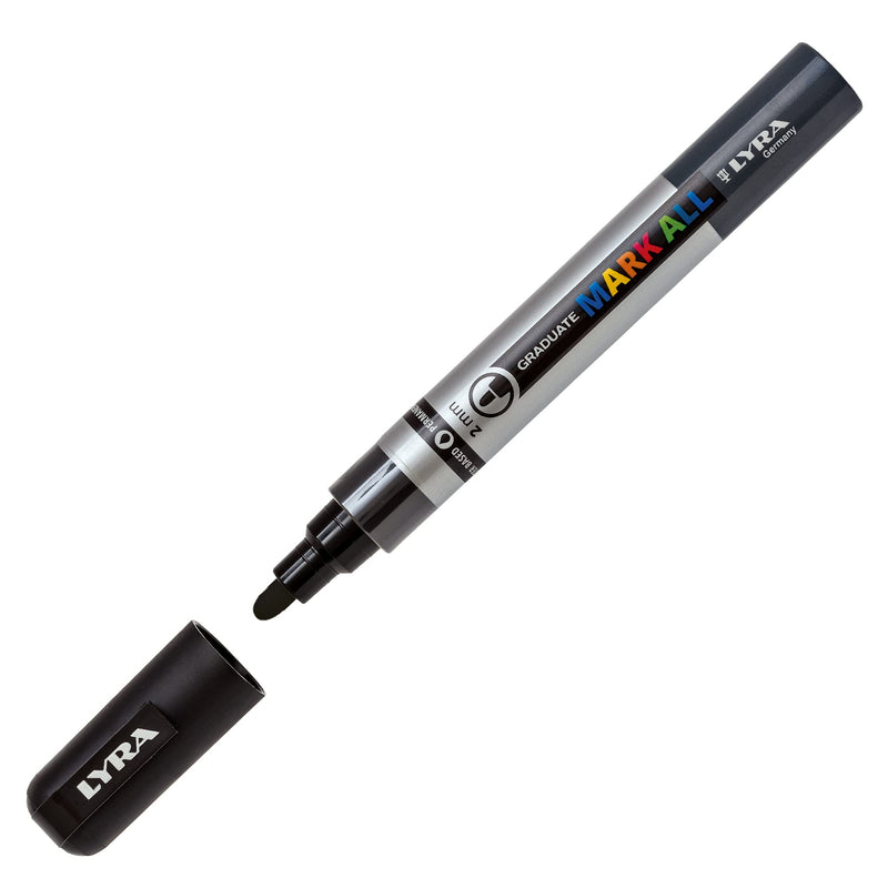LYRA Mark All 2mm Permanent Graduated Markers - Black (Pack of 6