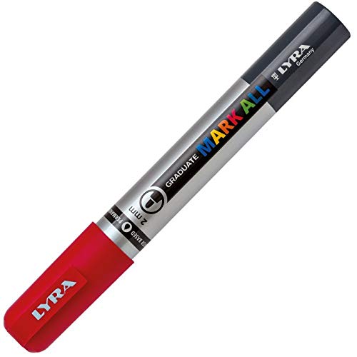 LYRA Mark All 2mm Graduated Permanent Markers - Red (Pack of 6
