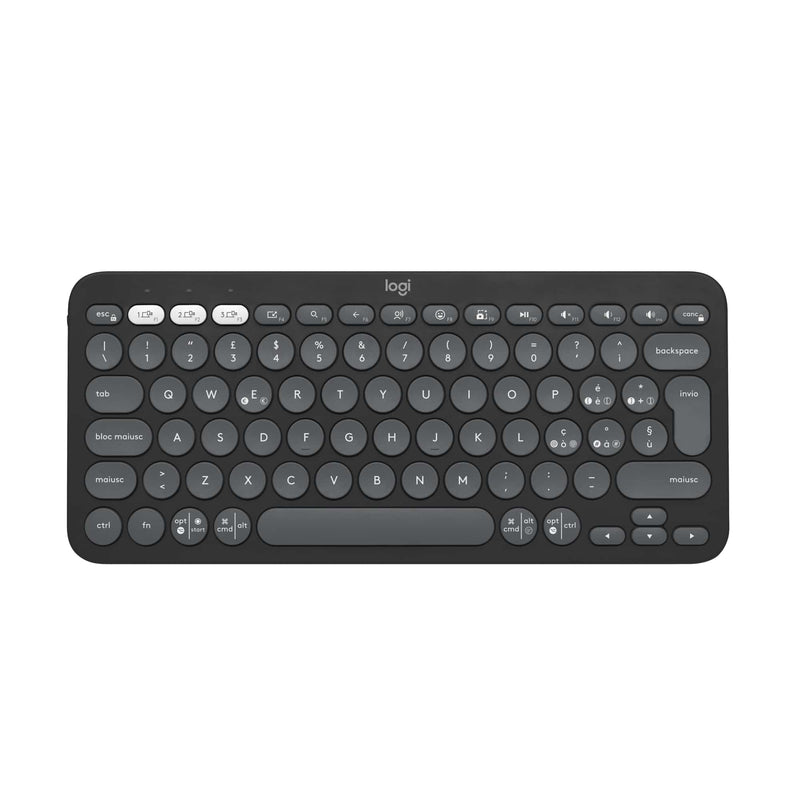 Logitech Pebble Keys 2 K380s, tastiera Bluetooth multidispositivo con tasti di scelta rapida personalizzabili, sottile e portatile, Easy-Switch per Windows, macOS, iPadOS, Android, ChromeOS