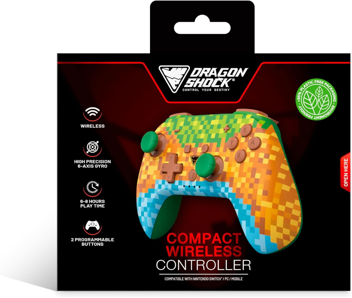 DragonShock - PopTop Cube - Compact Bluetooth Wireless Controller for Nintendo Switch - Switch OLED - PC - Android