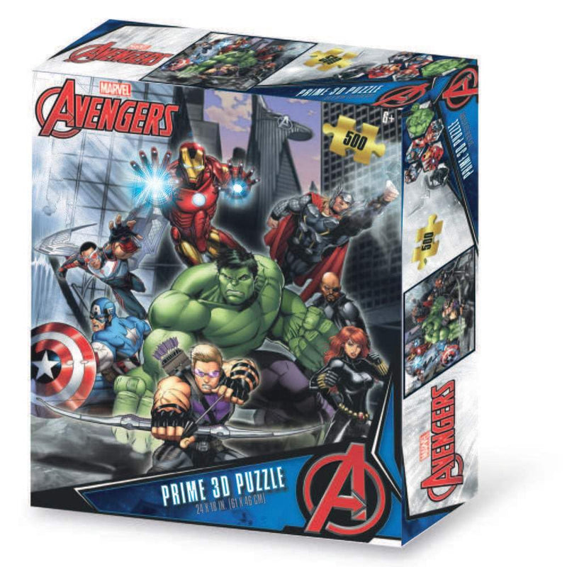 Grandi Giochi Avengers Puzzle lenticolare orizzontale, con 500 pezzi inclusi e confezione con effetto 3D-PUA03000, PUA03000