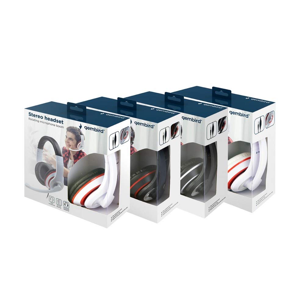 Gembird Cuffie Stereo Bianco Nero R