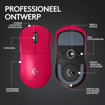 Logitech G PRO X SUPERLIGHT 2 LIGHTSPEED Wireless Gaming Mouse, Lightweight, LIGHTFORCE Hybrid Switches, HERO 2 Sensor, 32,000 DPI, 5 Programmable Buttons, USB-C Charging, PC & Mac