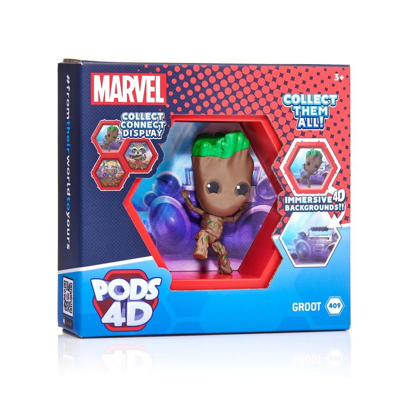 WOW! PODS 4D MARVEL Groot | Connectable Collectable Bobble-head figure that Bursts from their World into Yours | Wall or Shelf Display | MARVEL Toys and Gifts | Series 1 no. 409