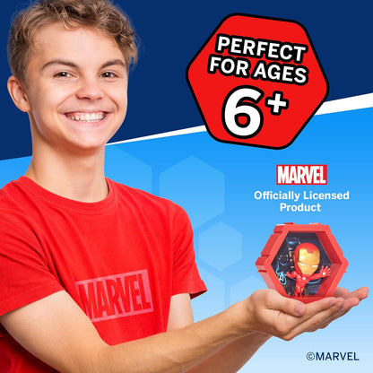WOW! PODS - 4D Marvel Ironman, Unique Connectable Collectable Bobble-head figure that Bursts from their World into Yours, Wall or Shelf Display, Marvel Toys and Gifts, Series 1 no. 408