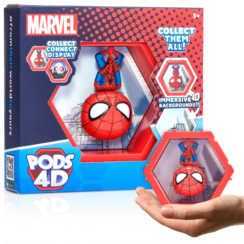 WOW! PODS - 4D Marvel Spider-Man, Figura Coleccionable única conectable Que explota de su Mundo en el tuyo, exhibición de Pared o Estante, Juguetes y Regalos de Marvel, Serie 1 n.º 411