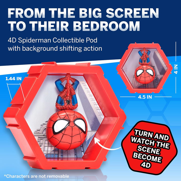 WOW! PODS - 4D Marvel Spider-Man, Figura Coleccionable única conectable Que explota de su Mundo en el tuyo, exhibición de Pared o Estante, Juguetes y Regalos de Marvel, Serie 1 n.º 411