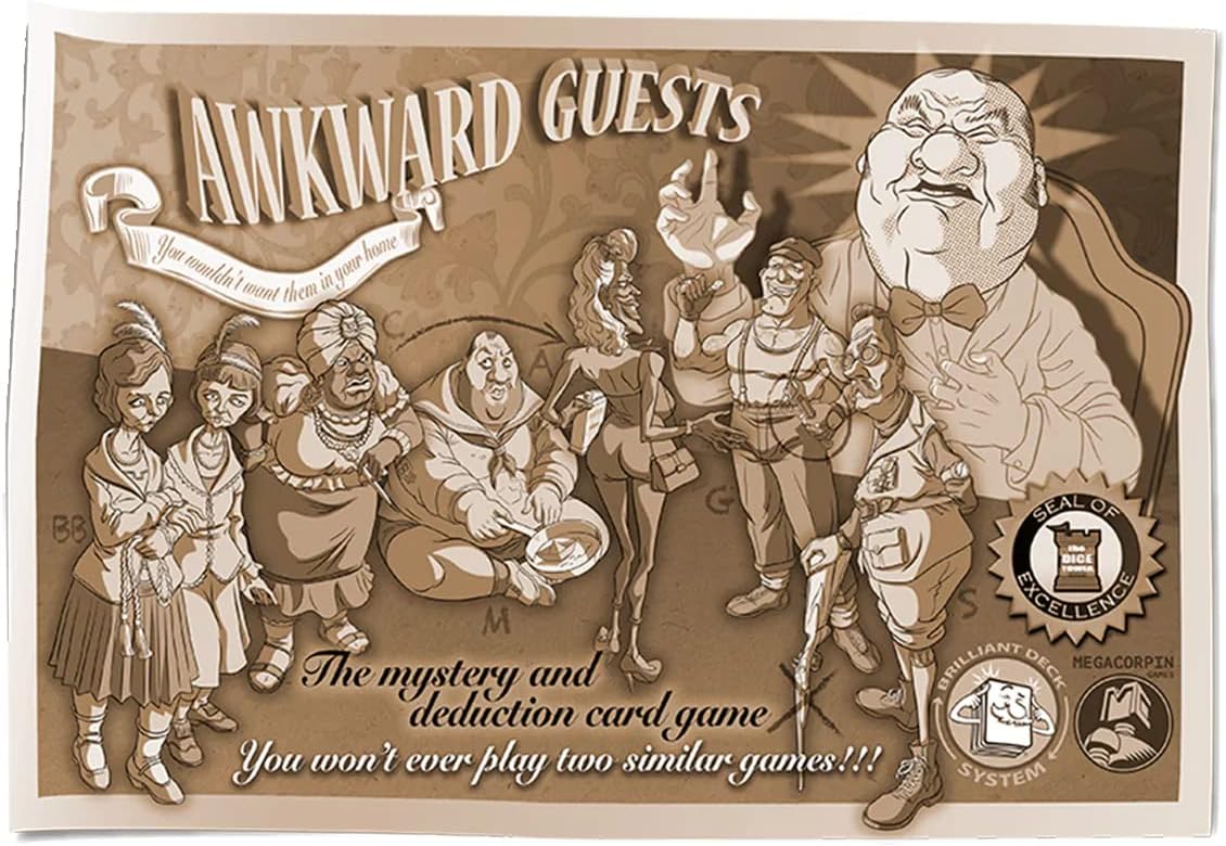 Megacorping - Uncomfortable Guests Board Game, Sepia (Invest