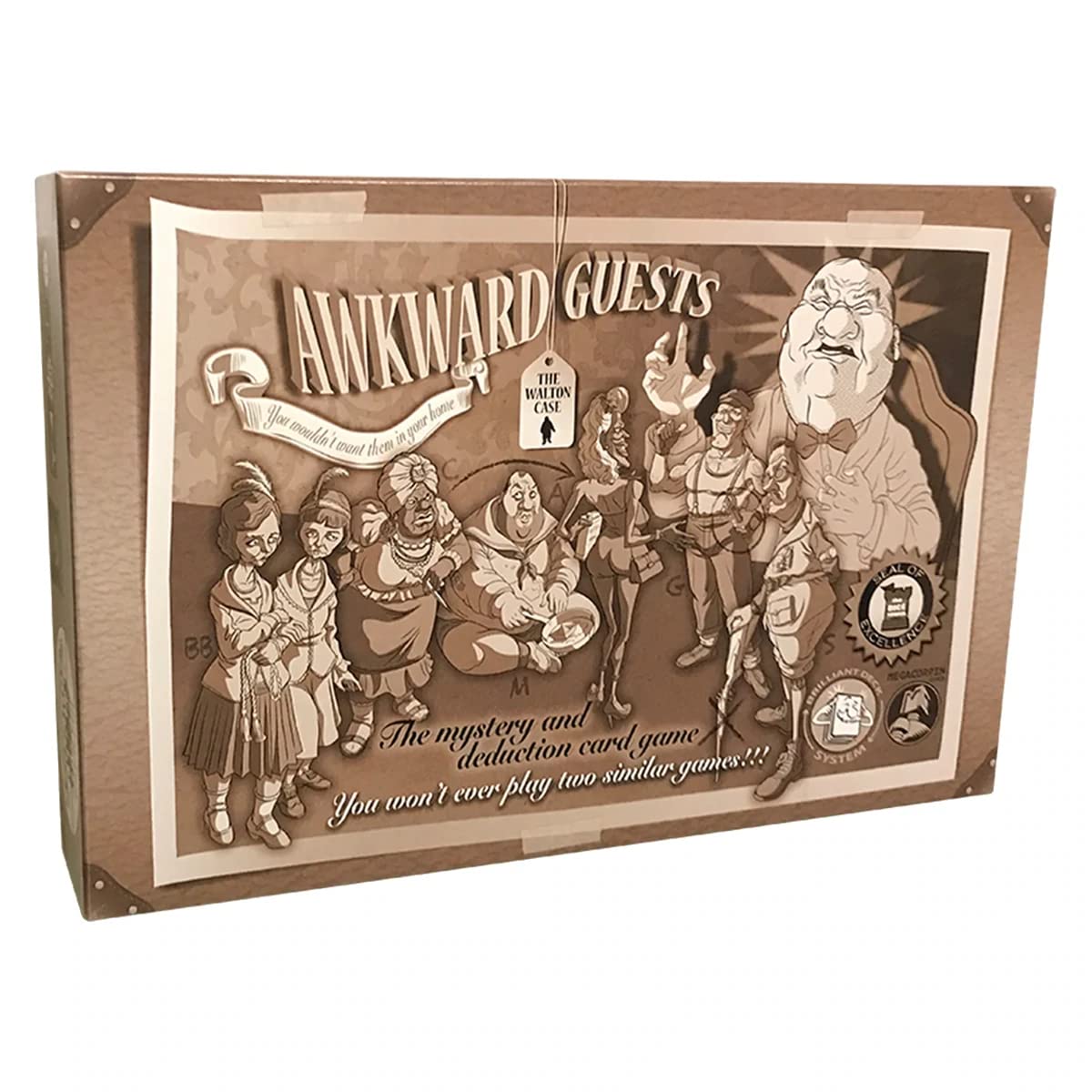 Megacorping - Uncomfortable Guests Board Game, Sepia (Invest