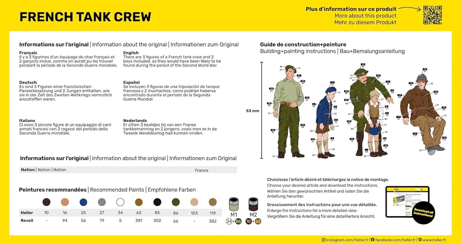 Heller 35323 Starter Kit French Tank Crew 1/35