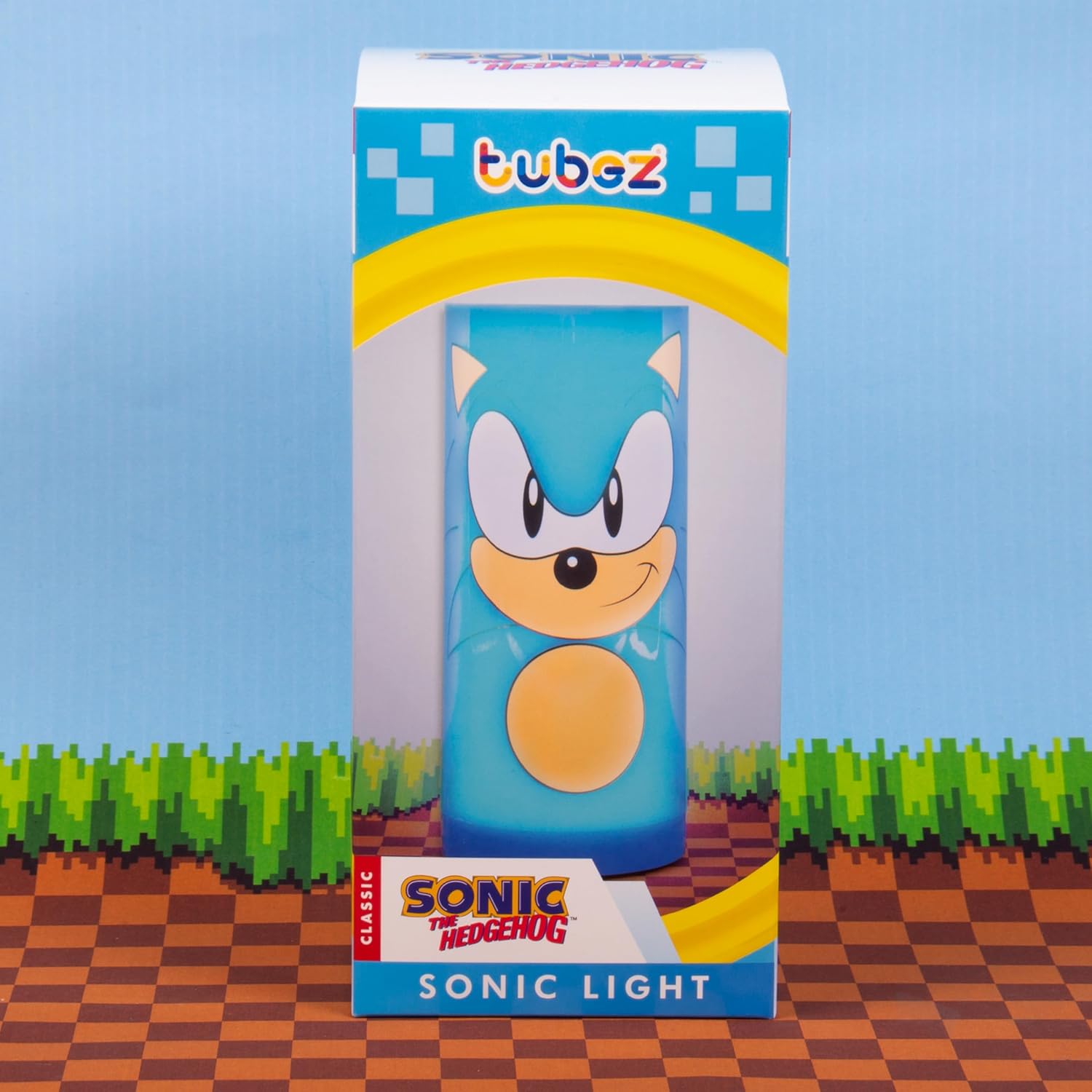 Fizz Creations Sonic The Hedgehog Tubez Night Light with Twist Top Adjustable Brightness. USB or Battery Powered. Officially Licensed Sonic The Hedgehog Merchandise. Great for Retro Games Fan.
