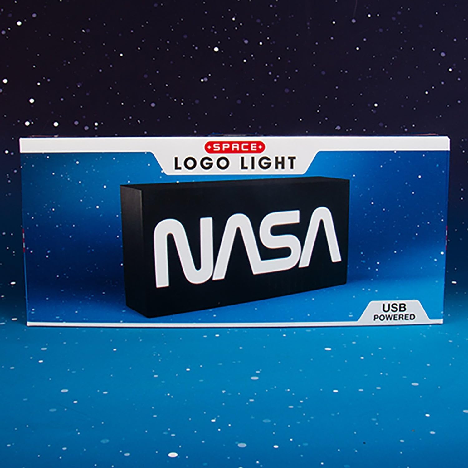 Fizz Creations NASA Logo Light. NASA Inspired Mood Light. USB Powered with Included Cable. 22cm Tall. NASA Inspired Merchandise. Novelty Lighting. LED Night Light.