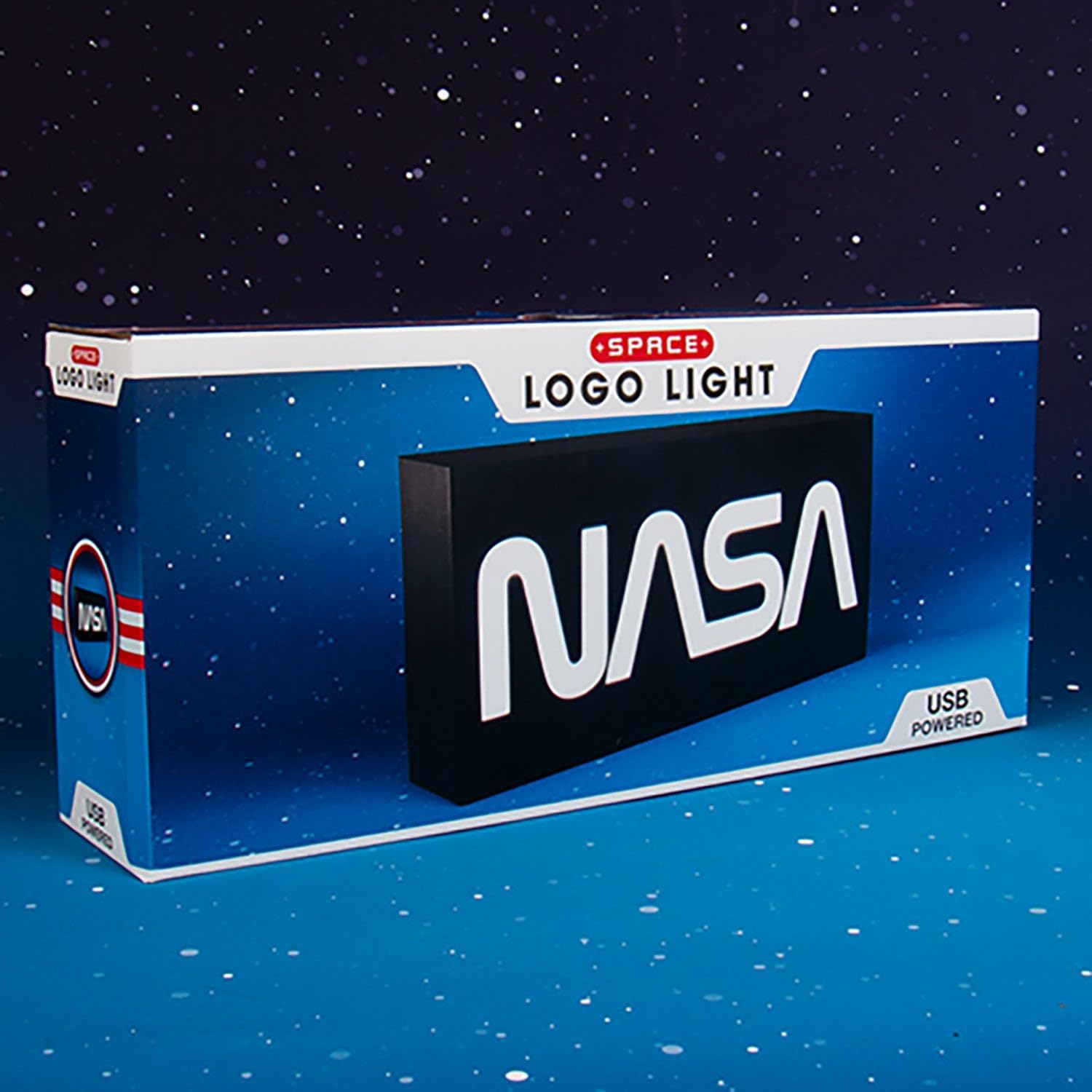 Fizz Creations NASA Logo Light. NASA Inspired Mood Light. USB Powered with Included Cable. 22cm Tall. NASA Inspired Merchandise. Novelty Lighting. LED Night Light.