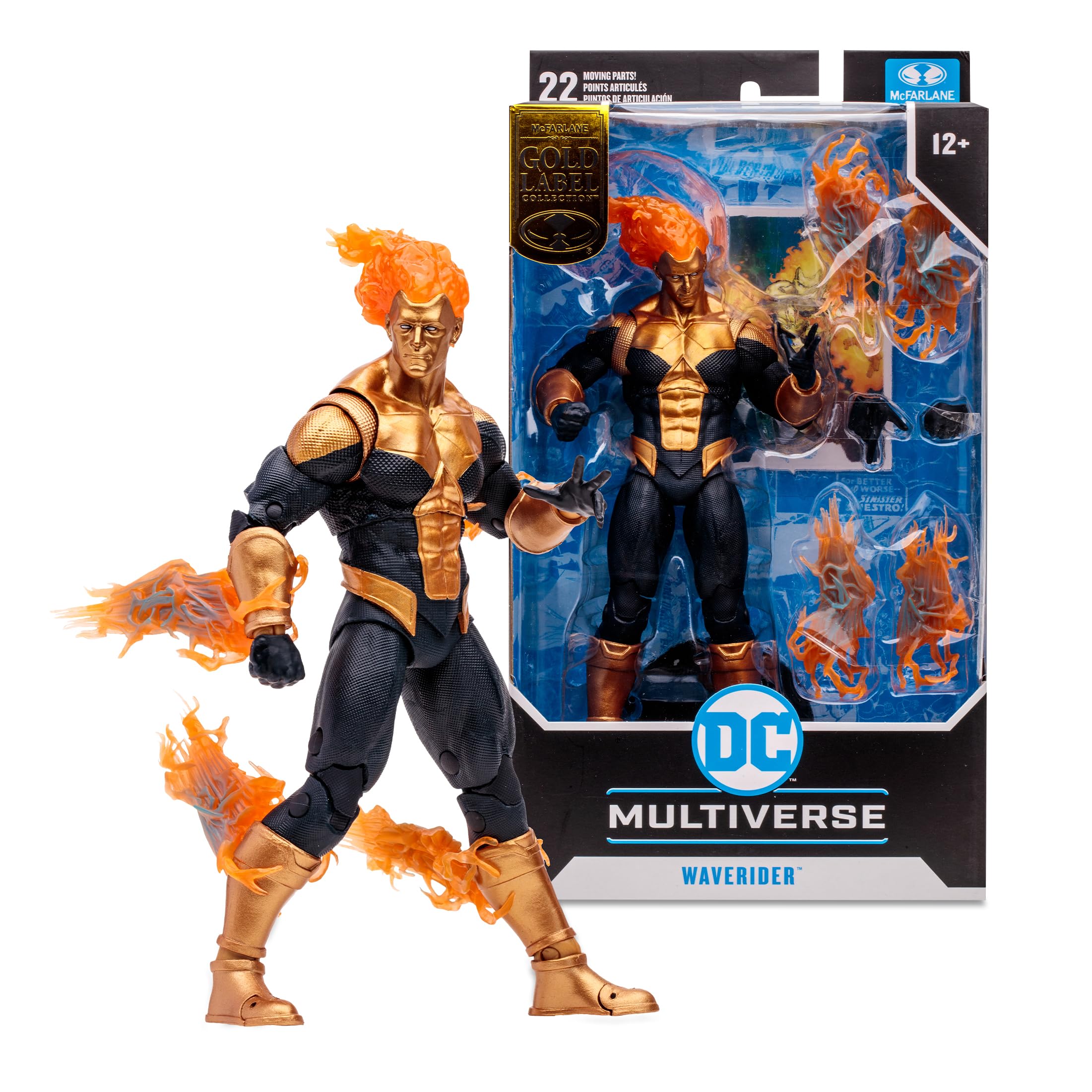 McFarlane Toys DC Multiverse Waverider (DC Classic) Gold Label 7 Inches Action Figure - Explore the Timestream with the Aged Booster Gold