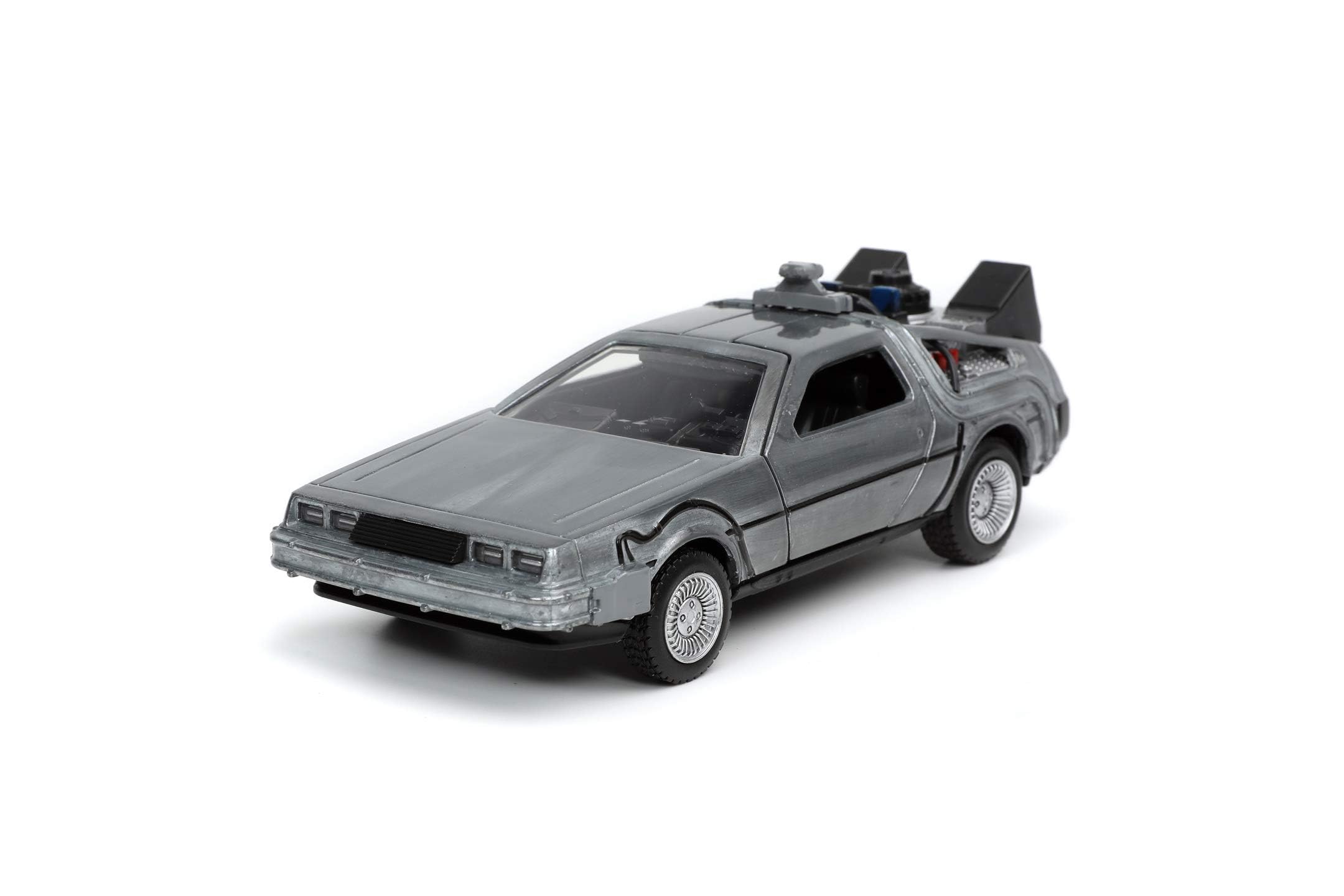 Jada Toys 253252017 Zurück in die Zukunft 1, DeLorean DMC-12 Modellauto, 1:32, Time Machine, Flügeltüren, viele Details, silber