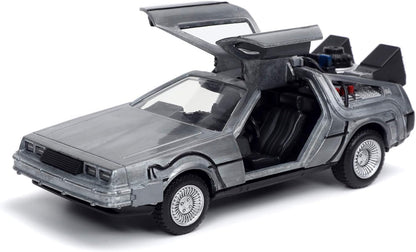 Jada Toys 253252017 Zurück in die Zukunft 1, DeLorean DMC-12 Modellauto, 1:32, Time Machine, Flügeltüren, viele Details, silber