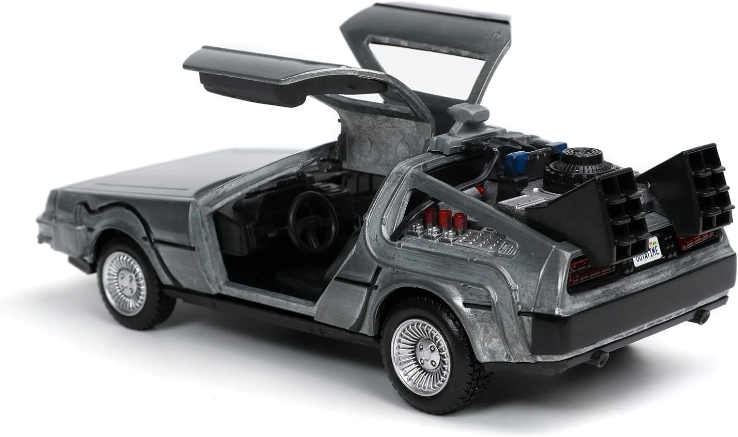 Jada Toys 253252017 Zurück in die Zukunft 1, DeLorean DMC-12 Modellauto, 1:32, Time Machine, Flügeltüren, viele Details, silber