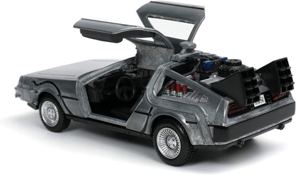 Jada Toys 253252017 Zurück in die Zukunft 1, DeLorean DMC-12 Modellauto, 1:32, Time Machine, Flügeltüren, viele Details, silber