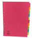 Concord Bright Subject Dividers Europunched 10-Part A4 Assorted Ref 50899