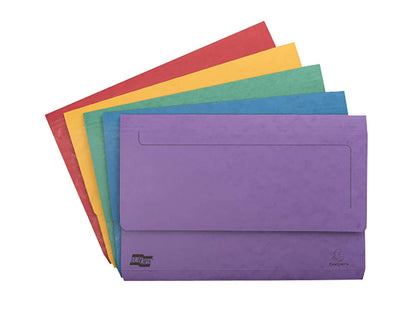 Exacompta Europa Document Wallets, 265gsm, Foolscap - Assorted Colours, Pack of 25