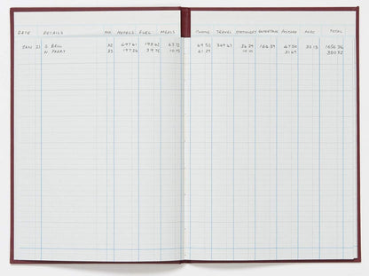 Exacompta - Ref 38/10Z - Guildhall - Headliner Case bound Hardback Account Book, 298 x 203mm, 10 Cash Column, 80 Pages, Tamper-Proof, Precision Ruled 95gsm Ledger Paper - Burgundy