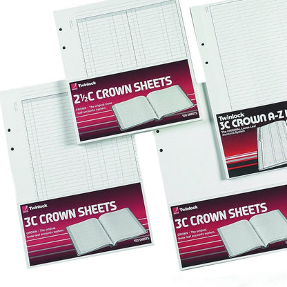 Rexel Twinlock 3C Crown - Hojas para libro de contabilidad dobles (100 unidades