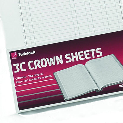Rexel Twinlock 3C Crown - Hojas para libro de contabilidad dobles (100 unidades