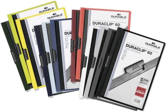 Durable DURAClip 60 A4 Clip Folder | Holds Up to 60 Sheets of A4 Paper | Robust Metal Sprung Clip | Pack of 25 Midnight Blue Coloured Files